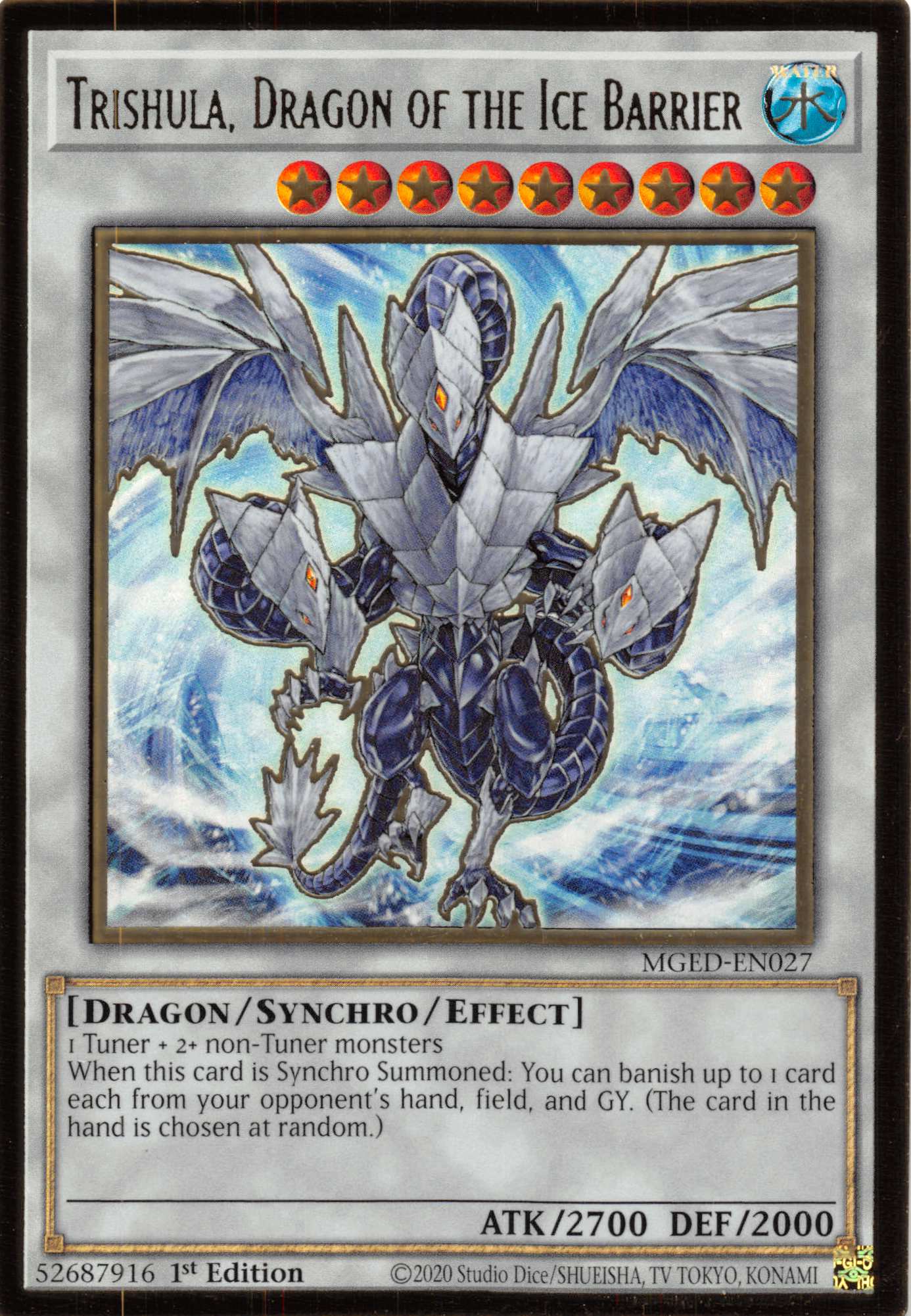 Trishula, Dragon of the Ice Barrier [MGED-EN027] Gold Rare | Exor Games New Glasgow