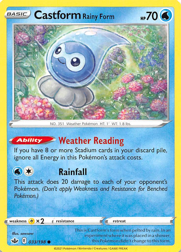 Castform Rainy Form (033/198) [Sword & Shield: Chilling Reign] | Exor Games New Glasgow