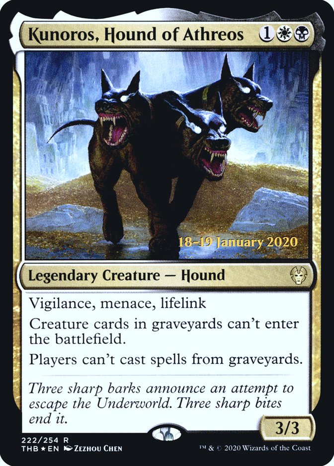 Kunoros, Hound of Athreos [Theros Beyond Death Prerelease Promos] | Exor Games New Glasgow