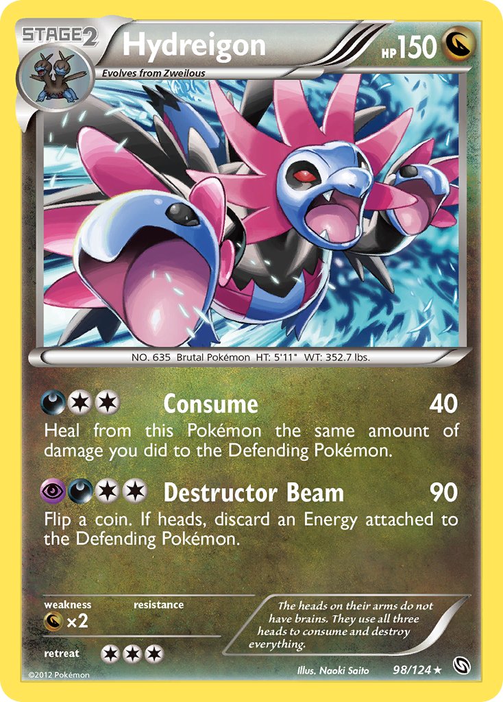 Hydreigon (98/124) (Cracked Ice Holo) (Theme Deck Exclusive) [Black & White: Dragons Exalted] | Exor Games New Glasgow