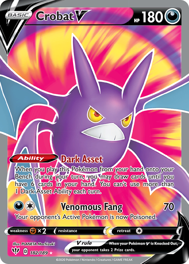 Crobat V (182/189) [Sword & Shield: Darkness Ablaze] | Exor Games New Glasgow