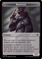 Saproling // Manifest Double-Sided Token [Murders at Karlov Manor Commander Tokens] | Exor Games New Glasgow
