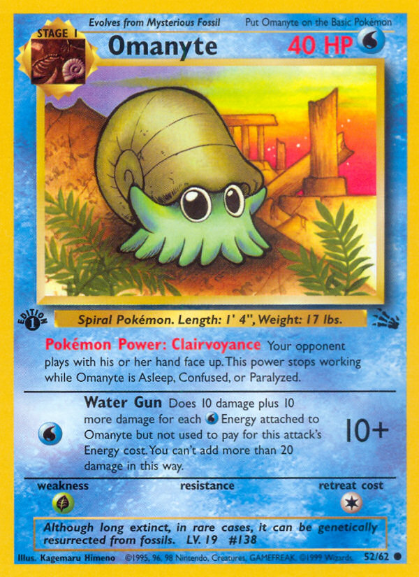 Omanyte (52/62) [Fossil 1st Edition] | Exor Games New Glasgow