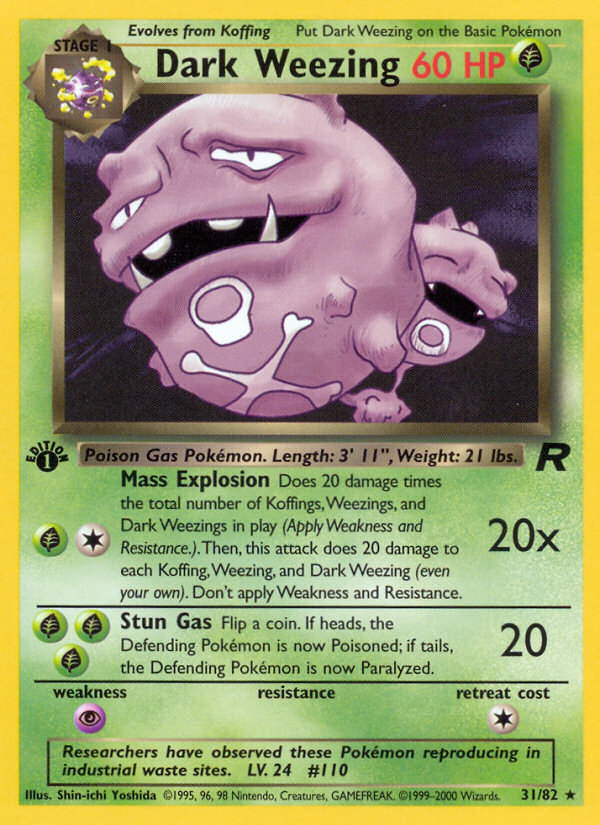 Dark Weezing (31/82) [Team Rocket 1st Edition] | Exor Games New Glasgow