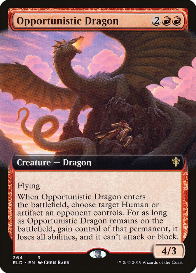 Opportunistic Dragon (Extended Art) [Throne of Eldraine] | Exor Games New Glasgow