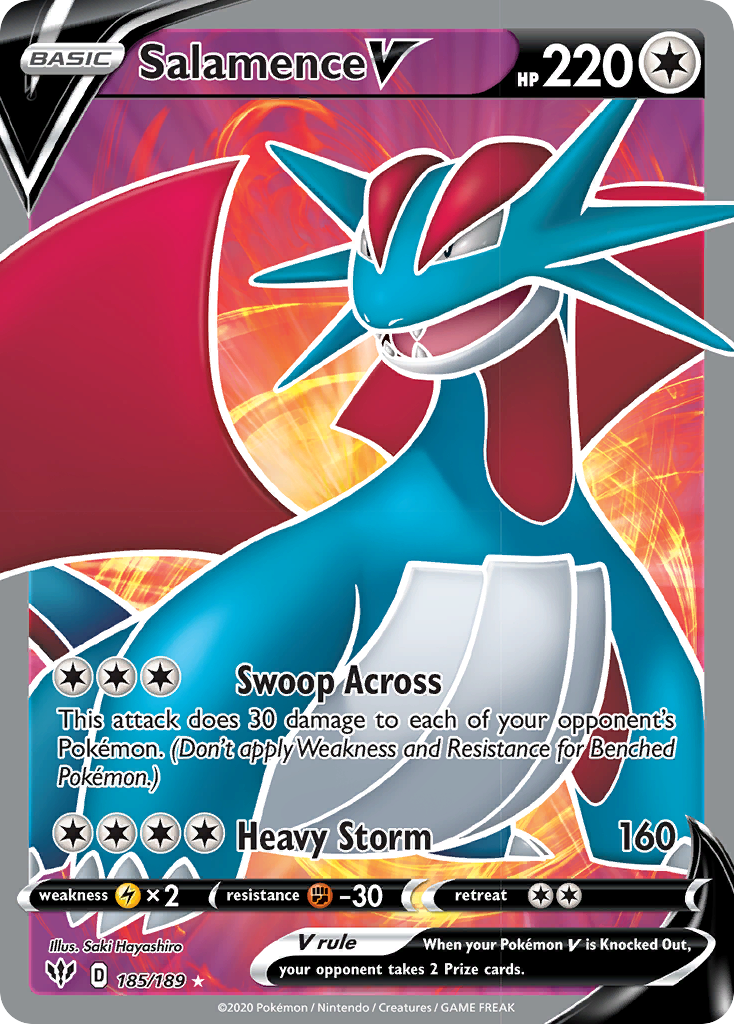 Salamence V (185/189) [Sword & Shield: Darkness Ablaze] | Exor Games New Glasgow