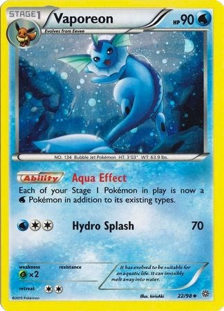 Vaporeon (22/98) (Cosmos Holo) [XY: Ancient Origins] | Exor Games New Glasgow