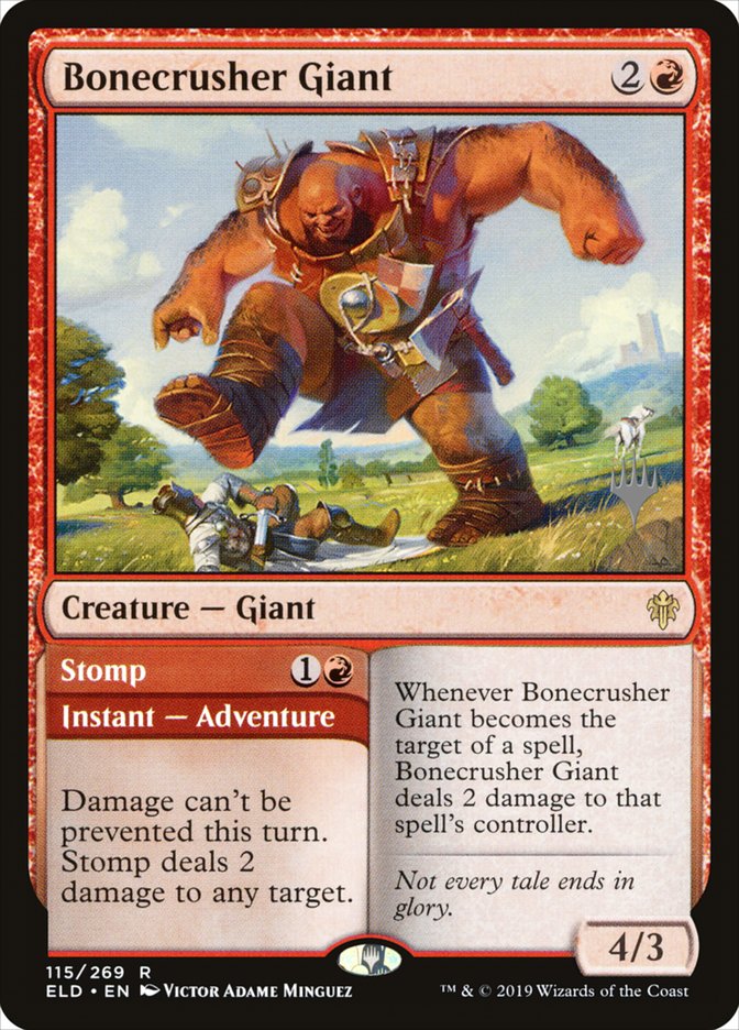 Bonecrusher Giant // Stomp (Promo Pack) [Throne of Eldraine Promos] | Exor Games New Glasgow