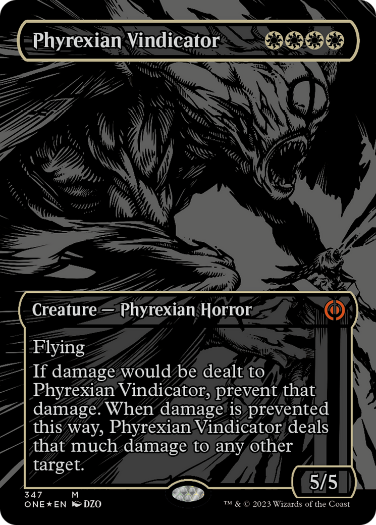 Phyrexian Vindicator (Oil Slick Raised Foil) [Phyrexia: All Will Be One] | Exor Games New Glasgow