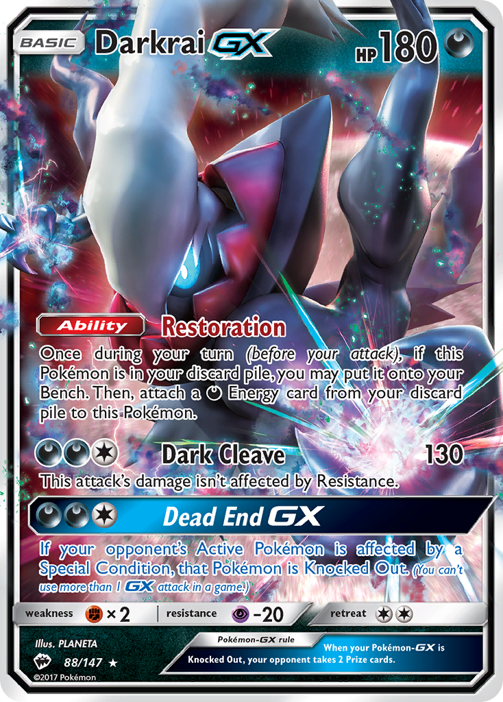 Darkrai GX (88/147) [Sun & Moon: Burning Shadows] | Exor Games New Glasgow