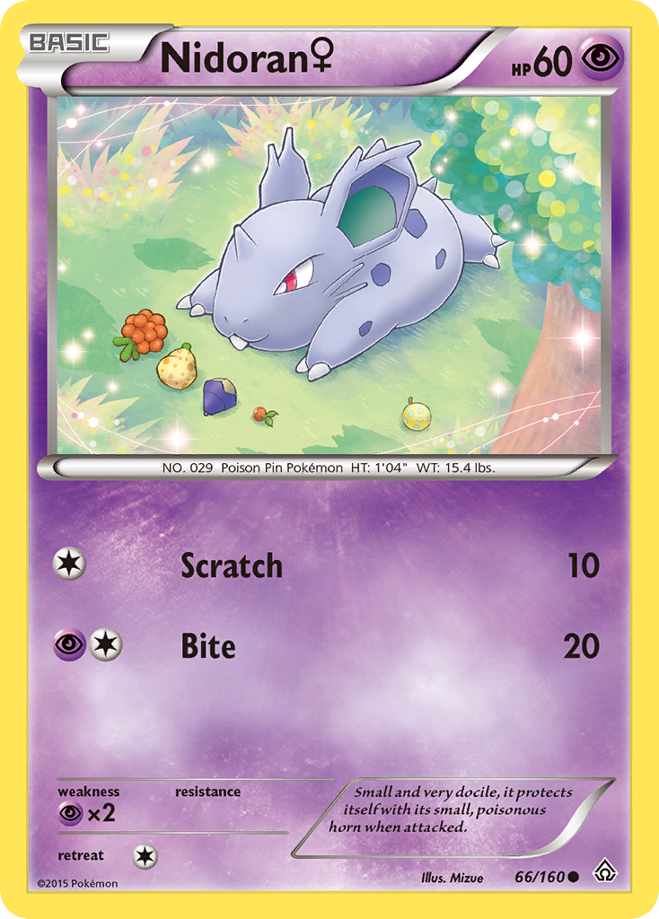 Nidoran (66/160) (Female) [XY: Primal Clash] | Exor Games New Glasgow