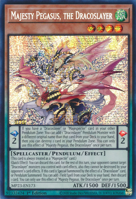 Majesty Pegasus, the Dracoslayer [MP23-EN173] Prismatic Secret Rare | Exor Games New Glasgow