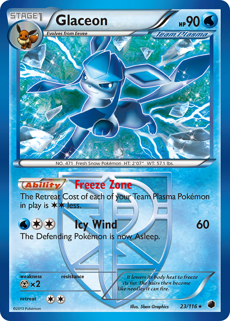 Glaceon (23/116) [Black & White: Plasma Freeze] | Exor Games New Glasgow