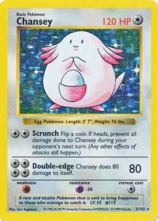 Chansey (3/102) [Base Set Shadowless Unlimited] | Exor Games New Glasgow