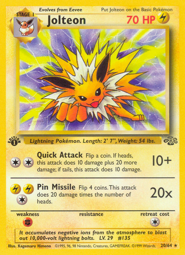 Jolteon (20/64) [Jungle 1st Edition] | Exor Games New Glasgow