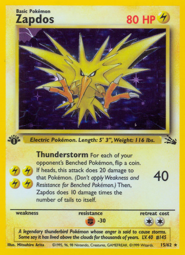 Zapdos (15/62) [Fossil 1st Edition] | Exor Games New Glasgow