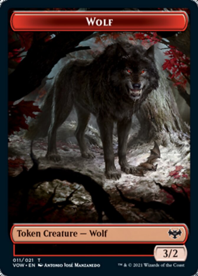 Wolf Token (011) [Innistrad: Crimson Vow Tokens] | Exor Games New Glasgow