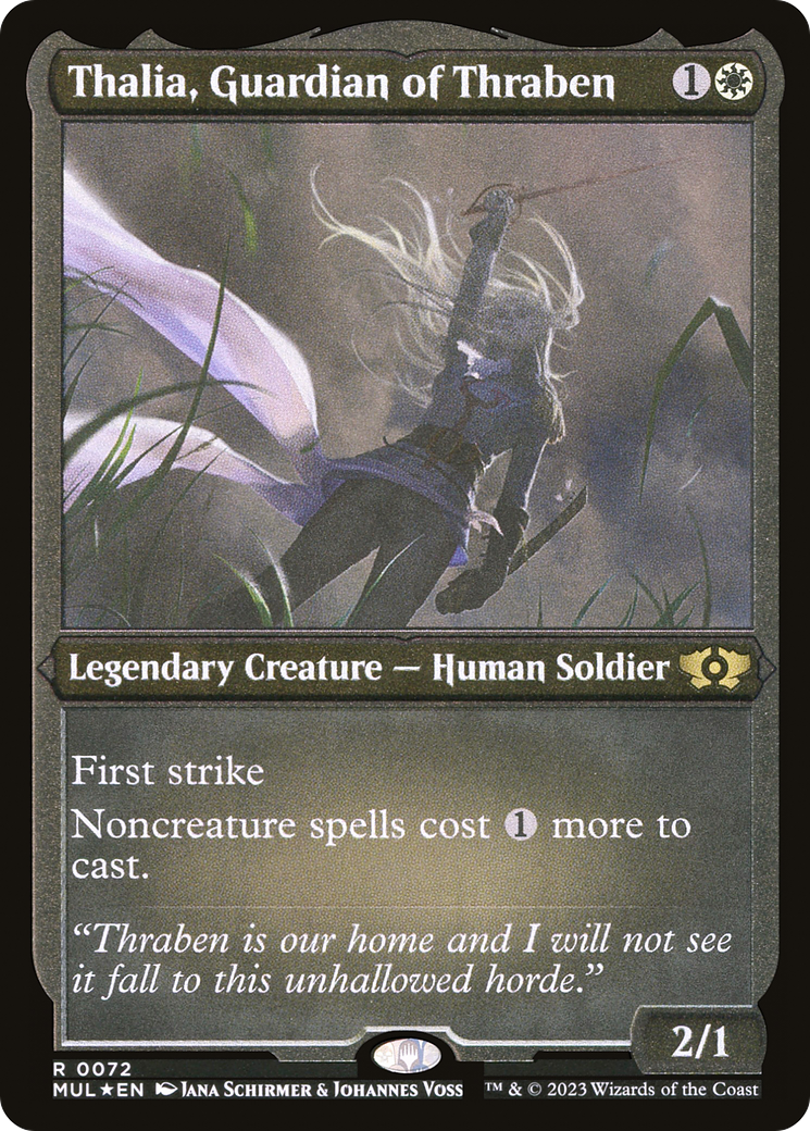 Thalia, Guardian of Thraben (Foil Etched) [Multiverse Legends] | Exor Games New Glasgow