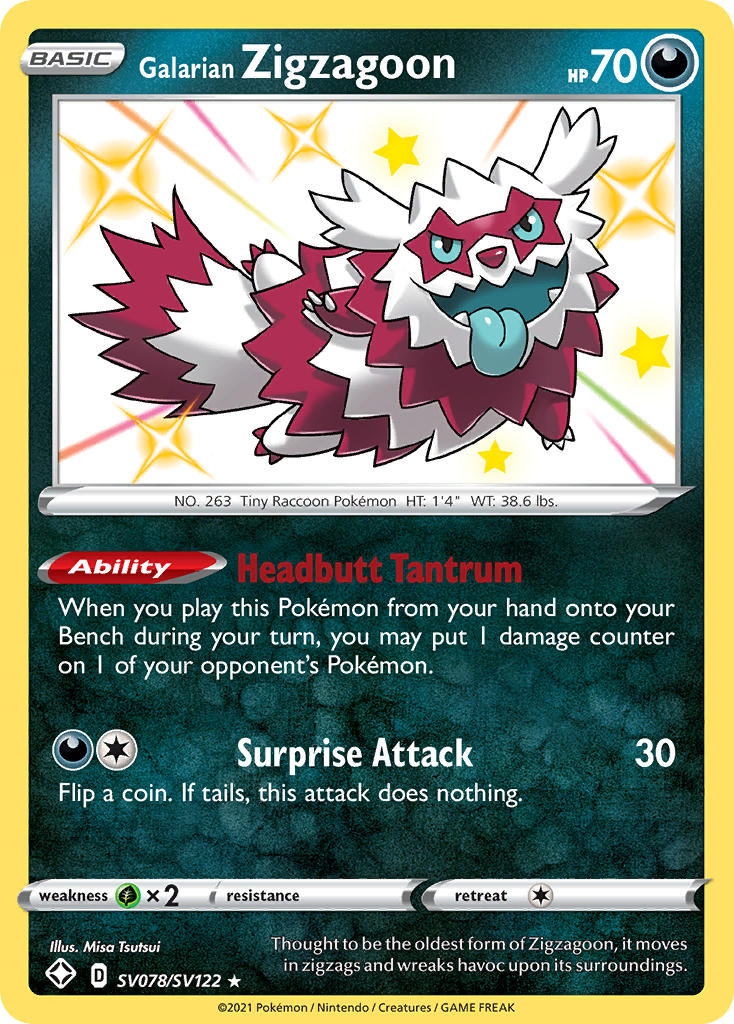 Galarian Zigzagoon (SV078/SV122) [Sword & Shield: Shining Fates] | Exor Games New Glasgow