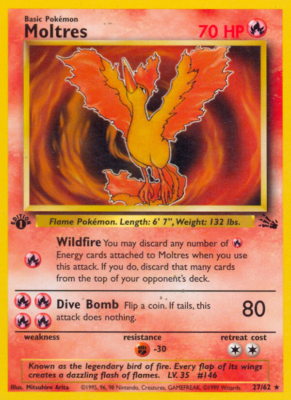 Moltres (27/62) [Fossil 1st Edition] | Exor Games New Glasgow