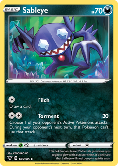 Sableye (105/185) [Sword & Shield: Vivid Voltage] | Exor Games New Glasgow