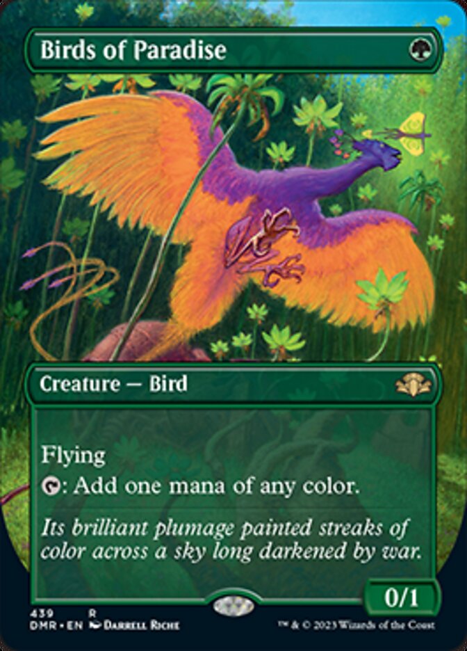 Birds of Paradise (Borderless Alternate Art) [Dominaria Remastered] | Exor Games New Glasgow