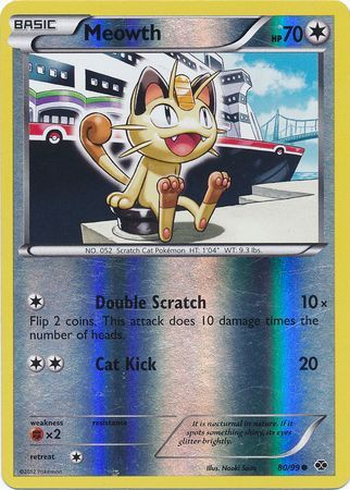 Meowth (80/99) (Mirror Reverse Holo) [Black & White: Next Destinies] | Exor Games New Glasgow