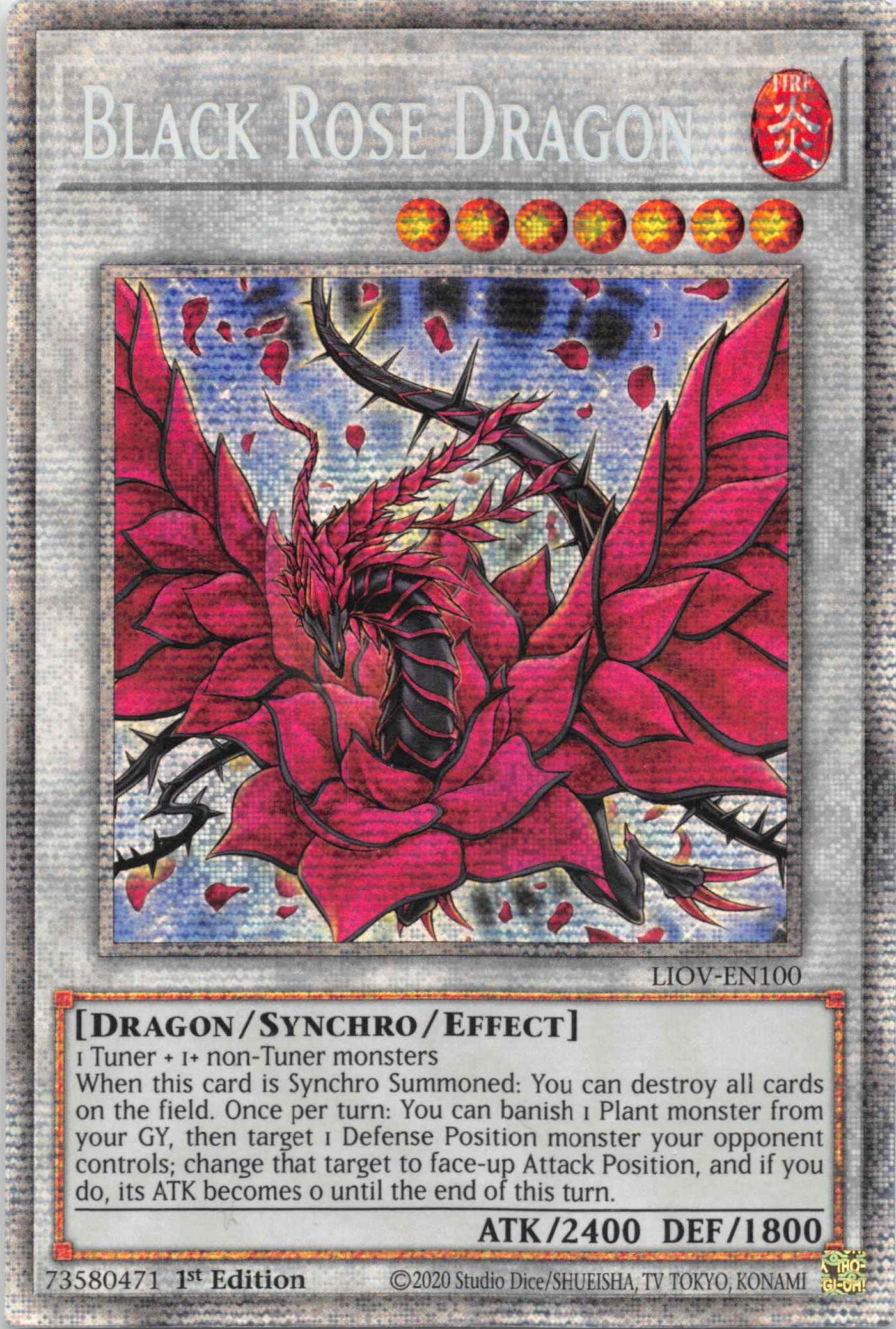 Black Rose Dragon [LIOV-EN100] Starlight Rare | Exor Games New Glasgow