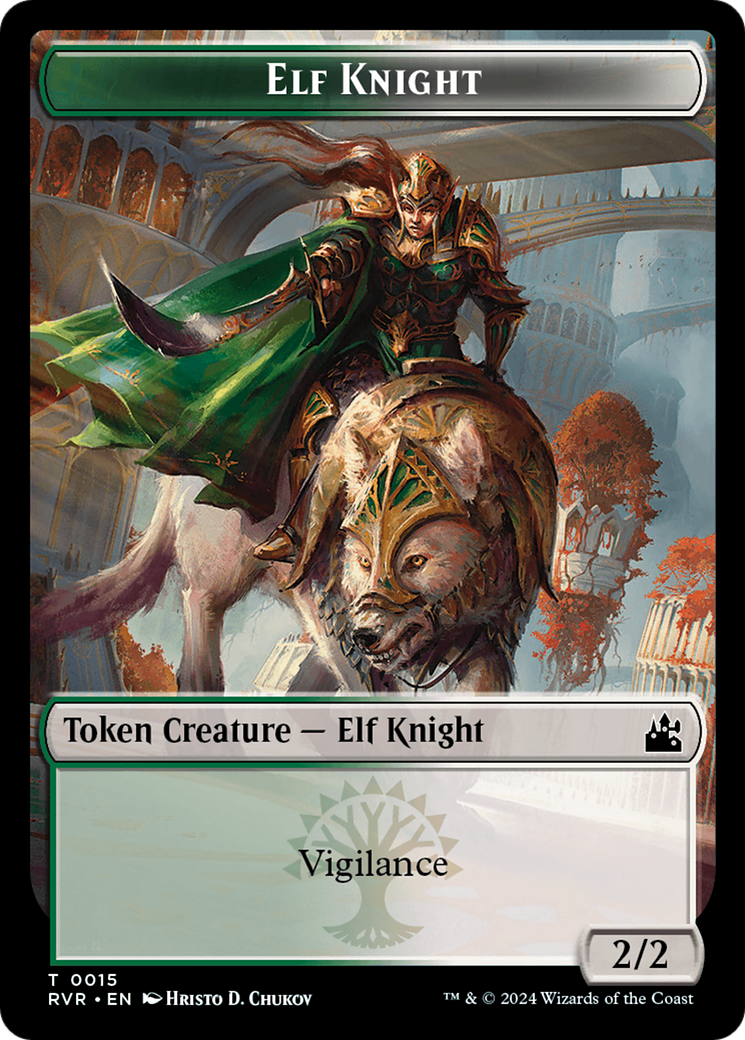 Elf Knight // Wurm Double-Sided Token [Ravnica Remastered Tokens] | Exor Games New Glasgow