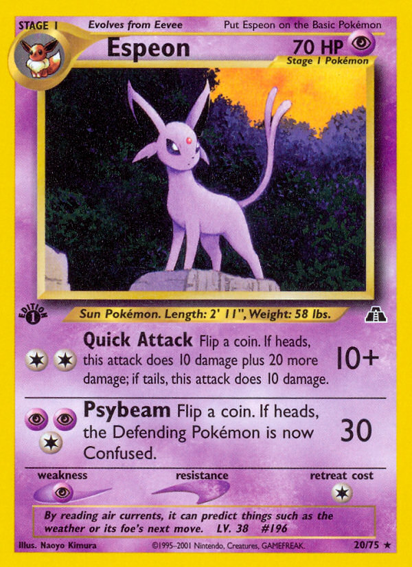 Espeon (20/75) [Neo Discovery 1st Edition] | Exor Games New Glasgow