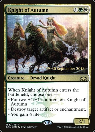 Knight of Autumn [Guilds of Ravnica Promos] | Exor Games New Glasgow