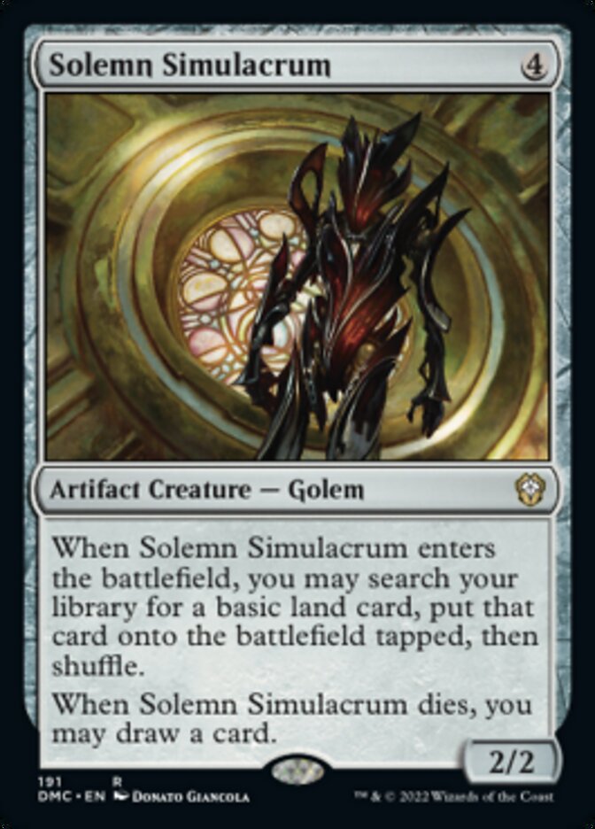 Solemn Simulacrum [Dominaria United Commander] | Exor Games New Glasgow