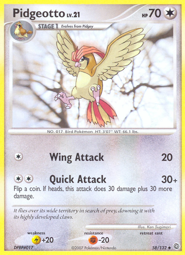 Pidgeotto (58/132) [Diamond & Pearl: Secret Wonders] | Exor Games New Glasgow