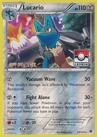 Lucario (63/124) (League Promo 4th Place) [XY: Fates Collide] | Exor Games New Glasgow