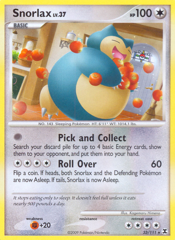 Snorlax (33/111) [Platinum: Rising Rivals] | Exor Games New Glasgow