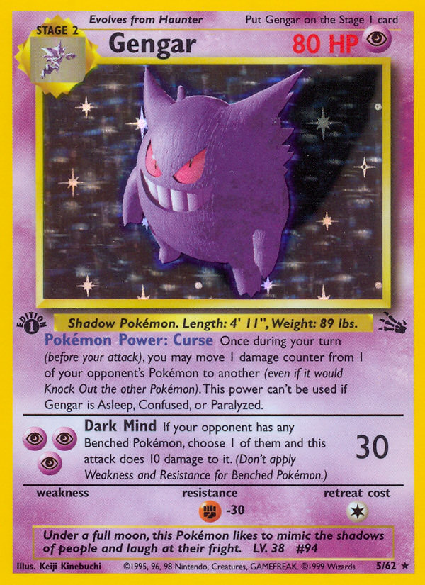 Gengar (5/62) [Fossil 1st Edition] | Exor Games New Glasgow