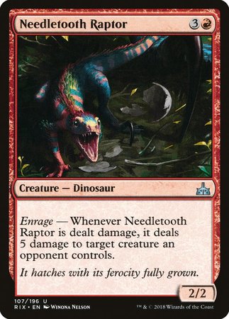 Needletooth Raptor [Rivals of Ixalan] | Exor Games New Glasgow