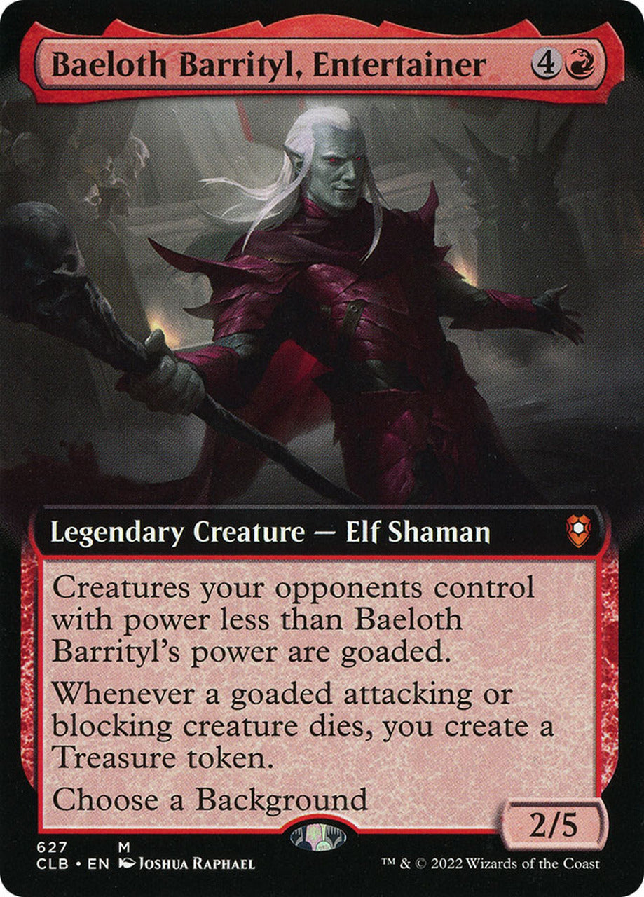 Baeloth Barrityl, Entertainer (Extended Art) [Commander Legends: Battle for Baldur's Gate] | Exor Games New Glasgow