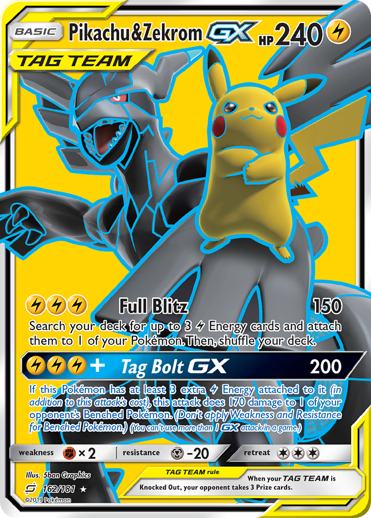 Pikachu & Zekrom GX (162/181) [Sun & Moon: Team Up] | Exor Games New Glasgow