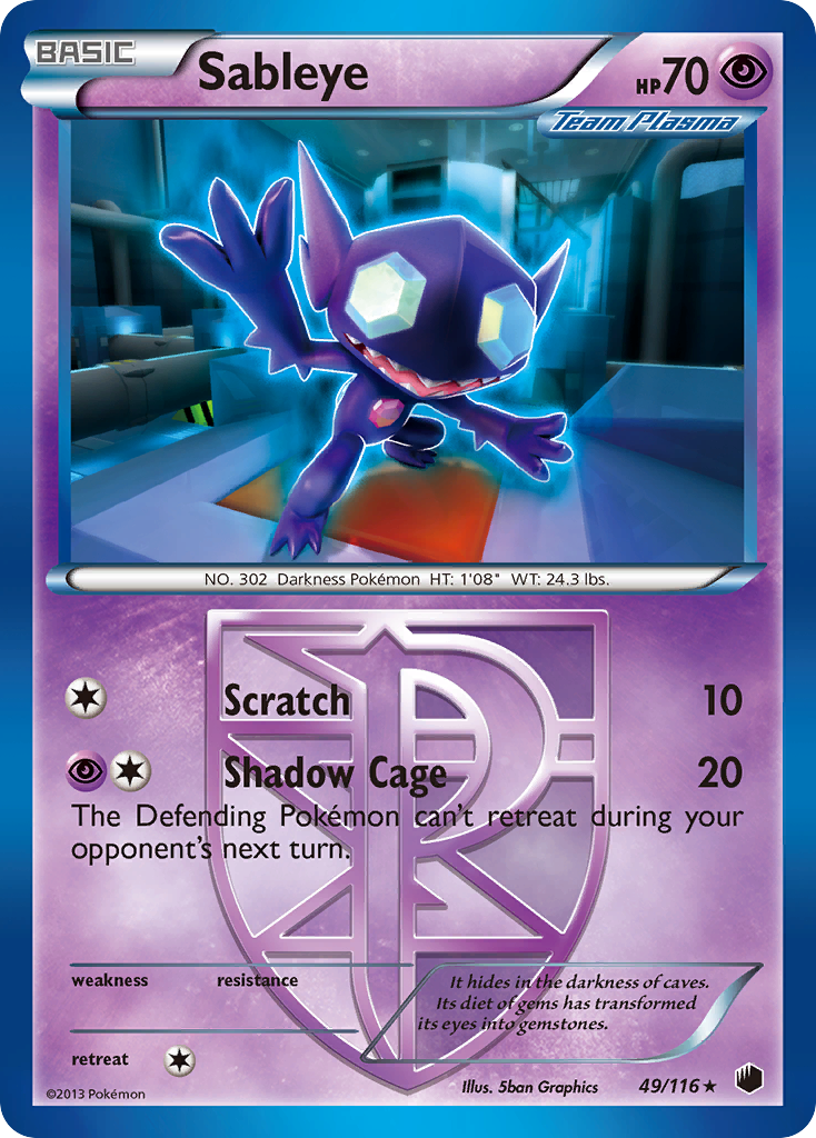 Sableye (49/116) [Black & White: Plasma Freeze] | Exor Games New Glasgow