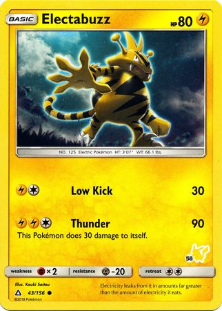 Electabuzz (43/156) (Pikachu Stamp #58) [Battle Academy 2020] | Exor Games New Glasgow