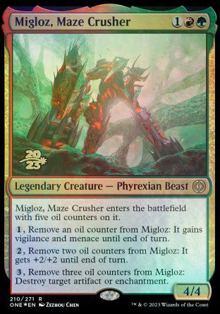 Migloz, Maze Crusher [Phyrexia: All Will Be One Prerelease Promos] | Exor Games New Glasgow