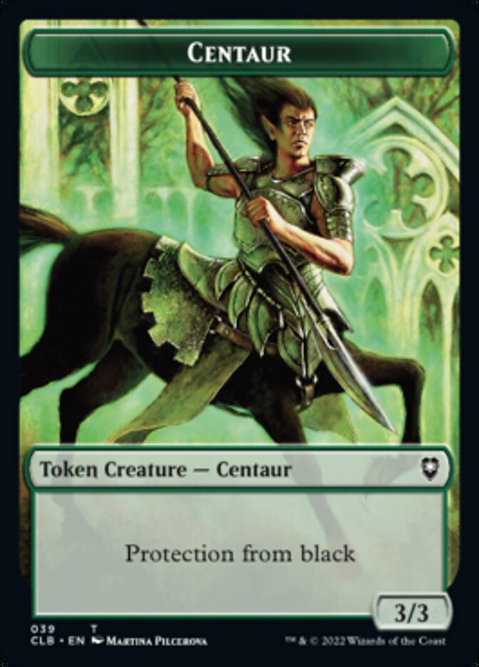 Horror // Centaur Double-sided Token [Commander Legends: Battle for Baldur's Gate Tokens] | Exor Games New Glasgow