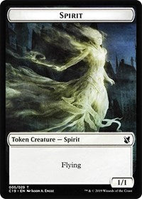 Spirit // Human Double-sided Token [Commander 2019 Tokens] | Exor Games New Glasgow