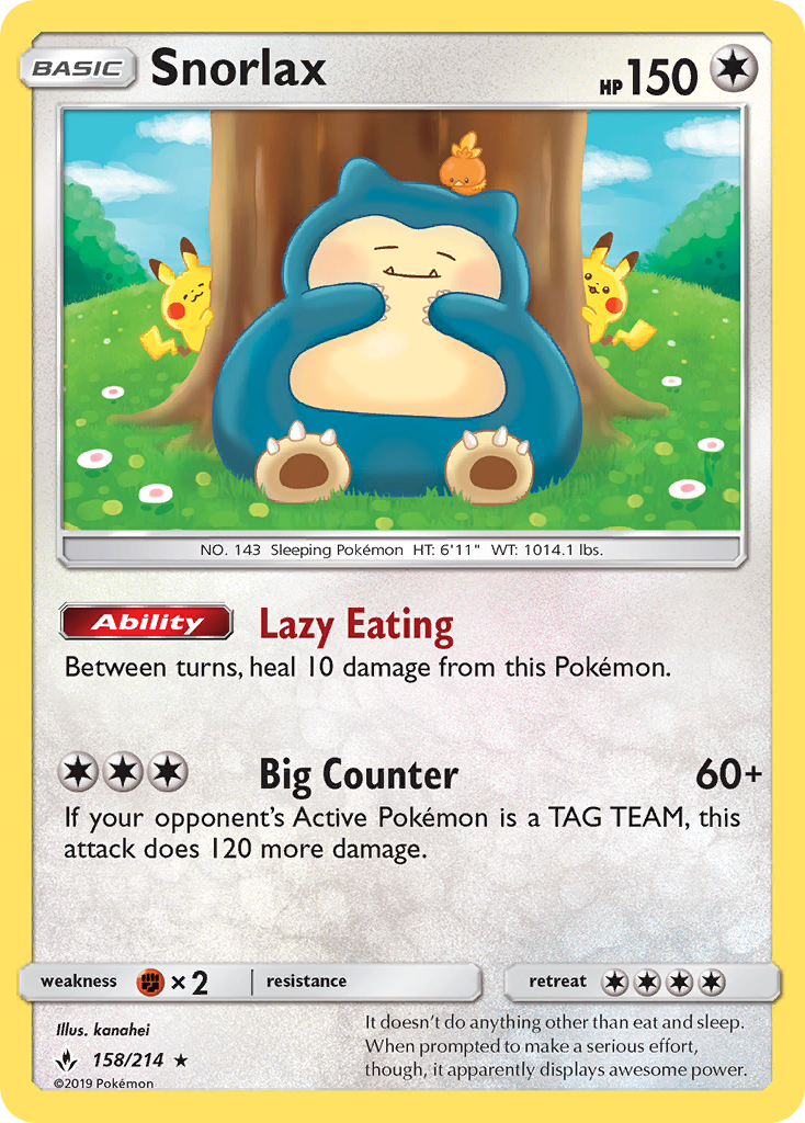 Snorlax (158/214) [Sun & Moon: Unbroken Bonds] | Exor Games New Glasgow