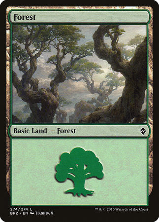 Forest (274) [Battle for Zendikar] | Exor Games New Glasgow