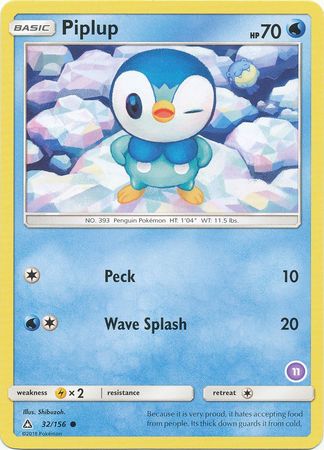 Piplup (32/156) (Deck Exclusive #11) [Sun & Moon: Trainer Kit - Alolan Sandslash] | Exor Games New Glasgow