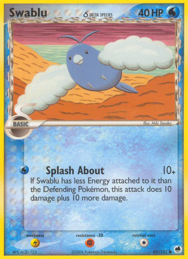 Swablu (65/101) (Delta Species) [EX: Dragon Frontiers] | Exor Games New Glasgow