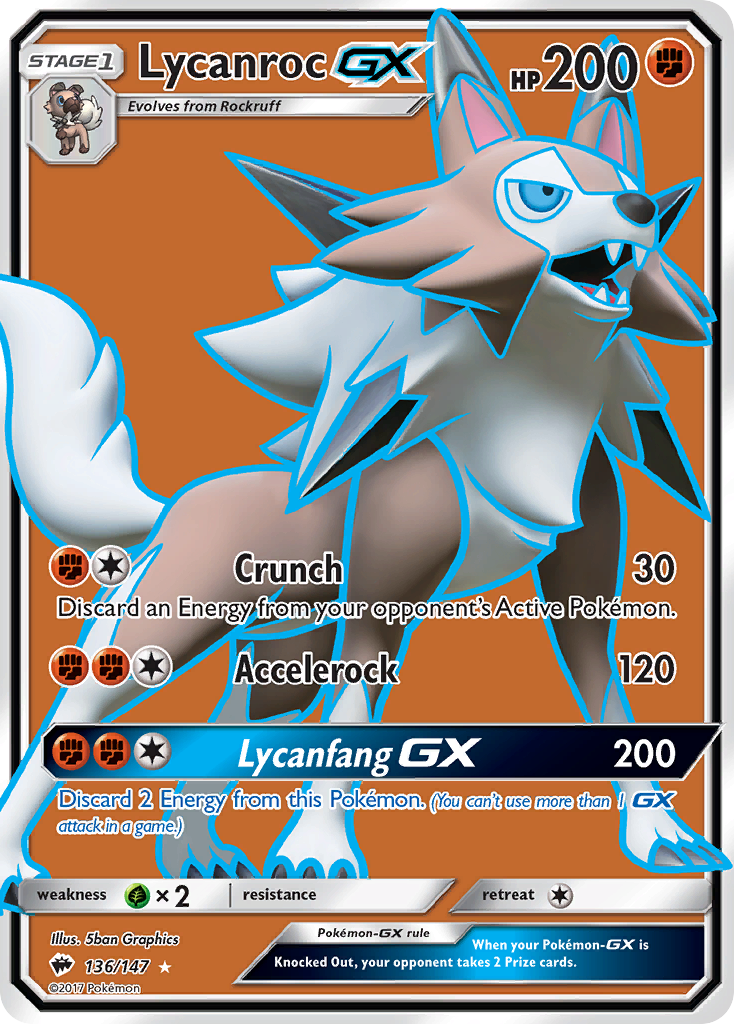 Lycanroc GX (136/147) [Sun & Moon: Burning Shadows] | Exor Games New Glasgow