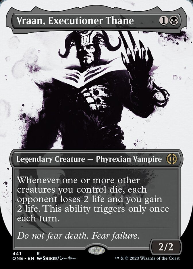 Vraan, Executioner Thane (Borderless Ichor Step-and-Compleat Foil) [Phyrexia: All Will Be One] | Exor Games New Glasgow